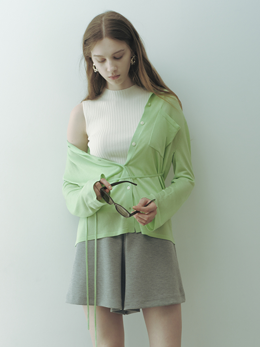 シルクブレンドシアーニットシャツ／ウォッシャブル(ニット)｜トップス