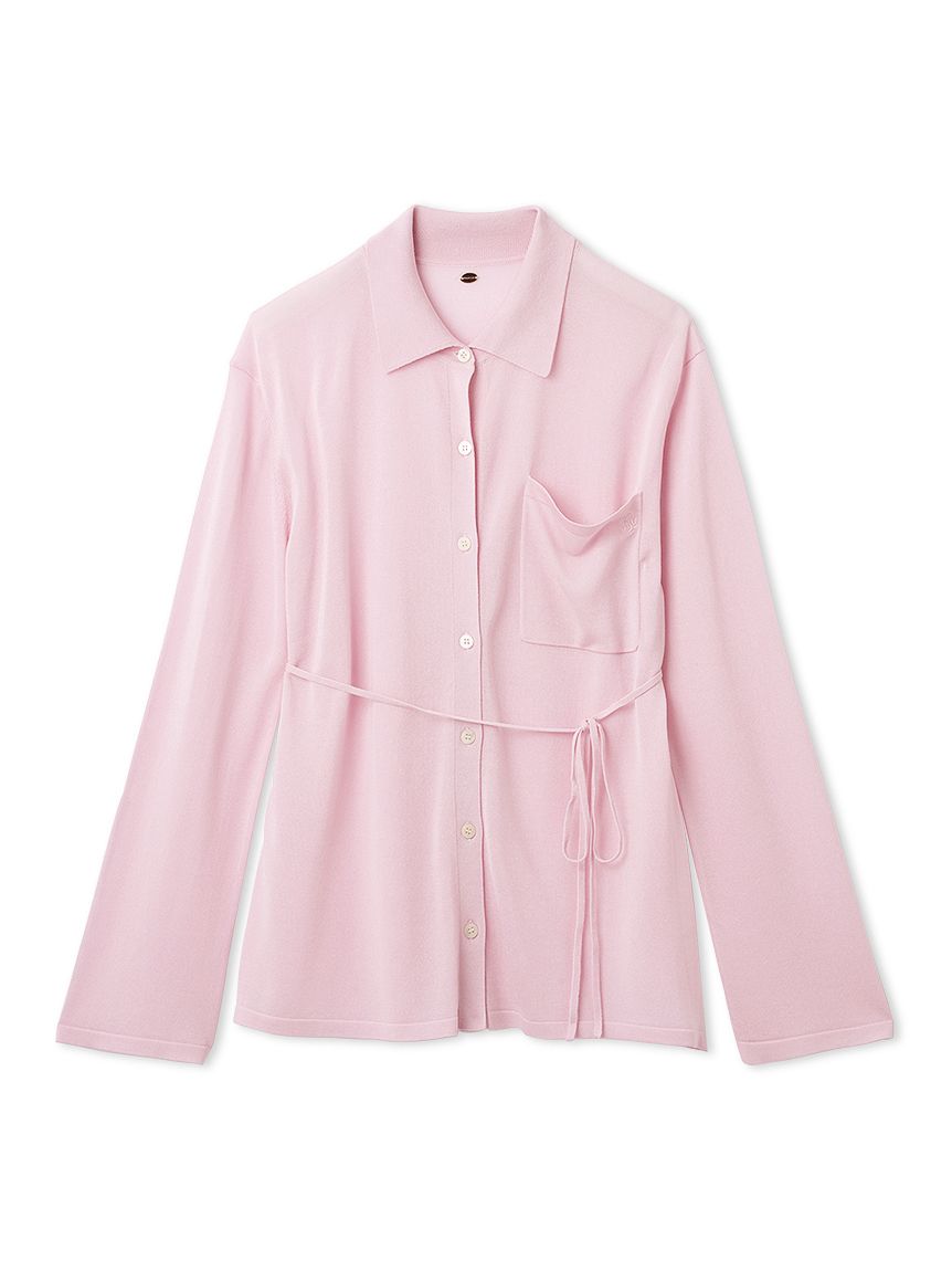 シルクブレンドシアーニットシャツ／ウォッシャブル(ニット)｜トップス