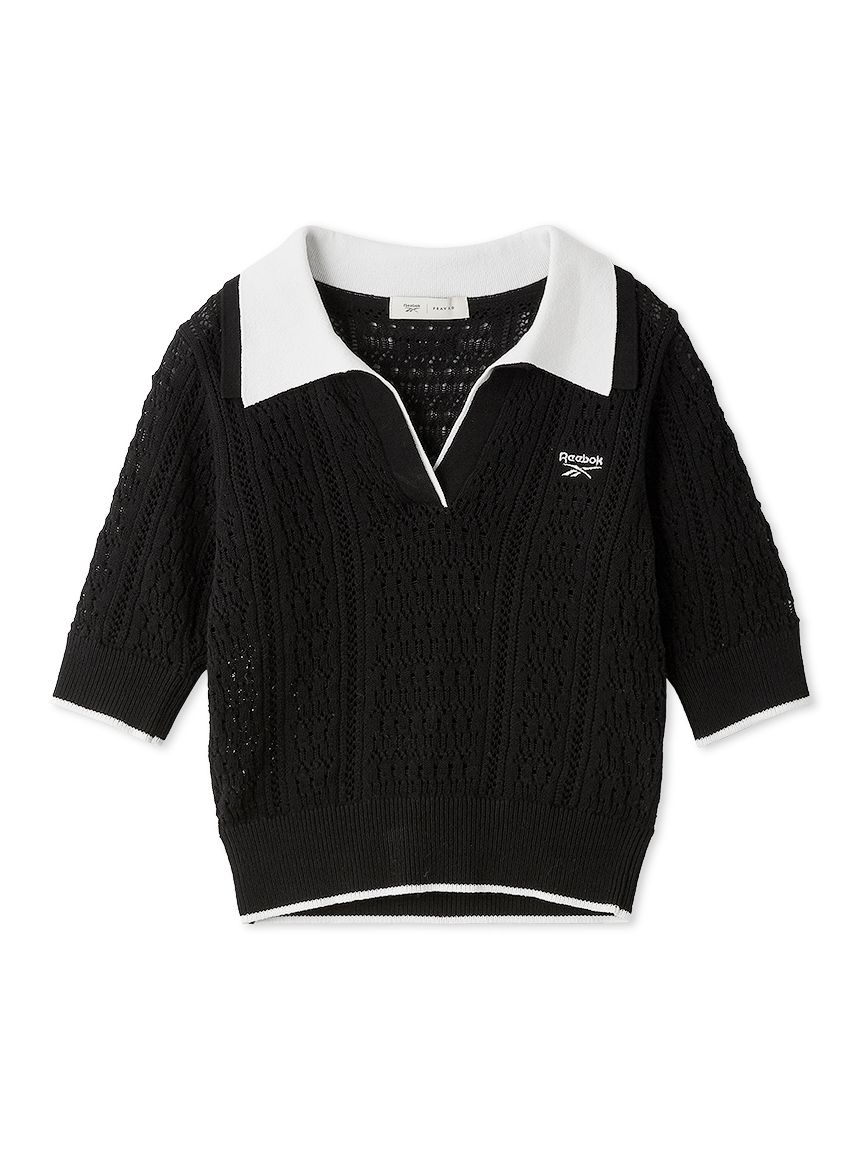 Reebok×FRAY I.D】ポロカラーメッシュニットプルオーバー(ニット