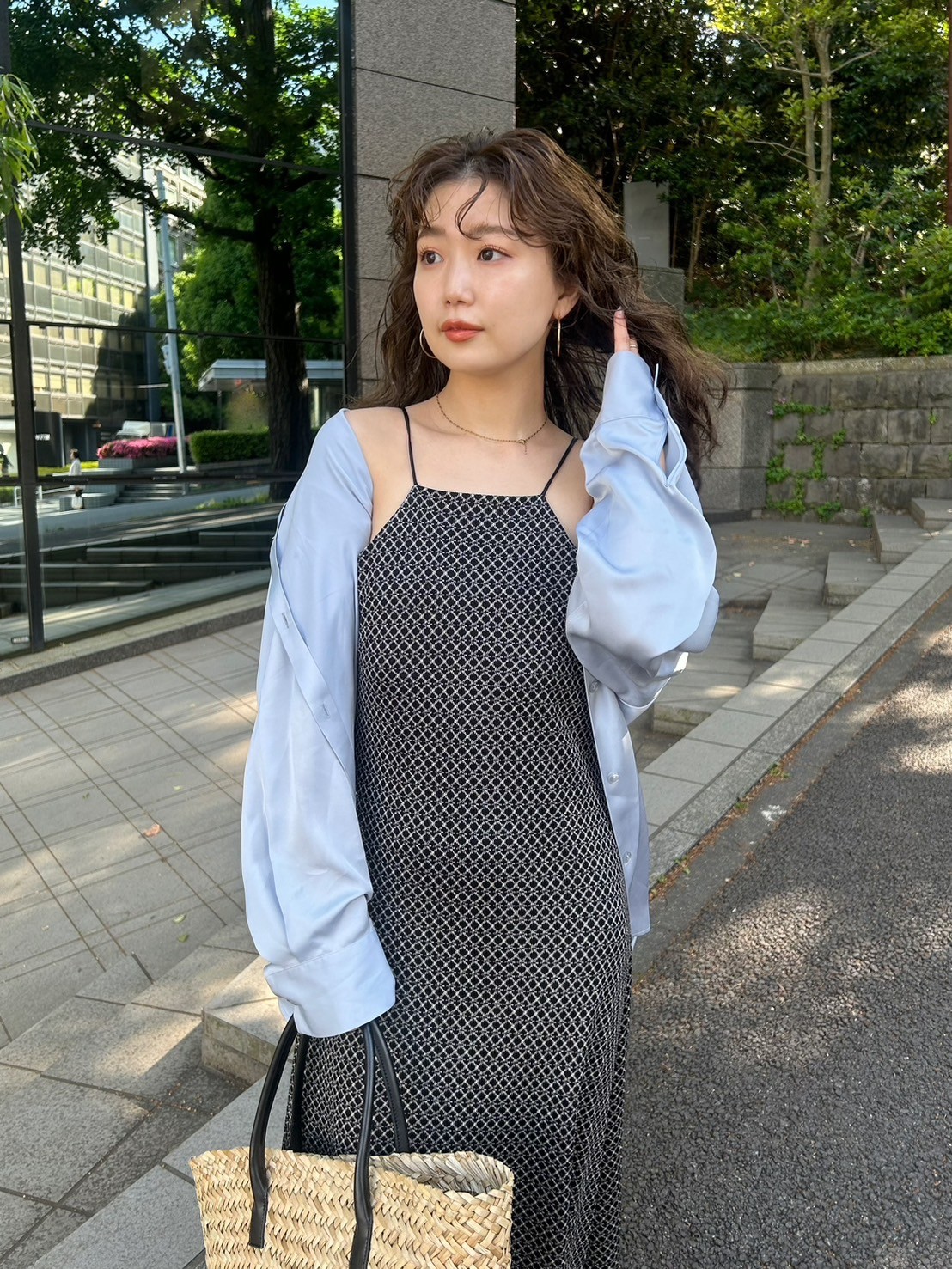セミフレアーカットキャミワンピース(マキシ・ロングワンピース 