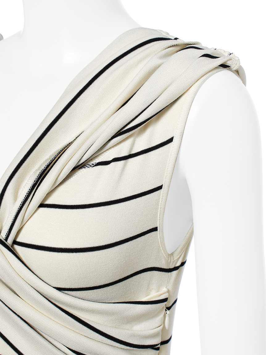 オフショルカットソーコンビチュールワンピース(マキシ・ロング