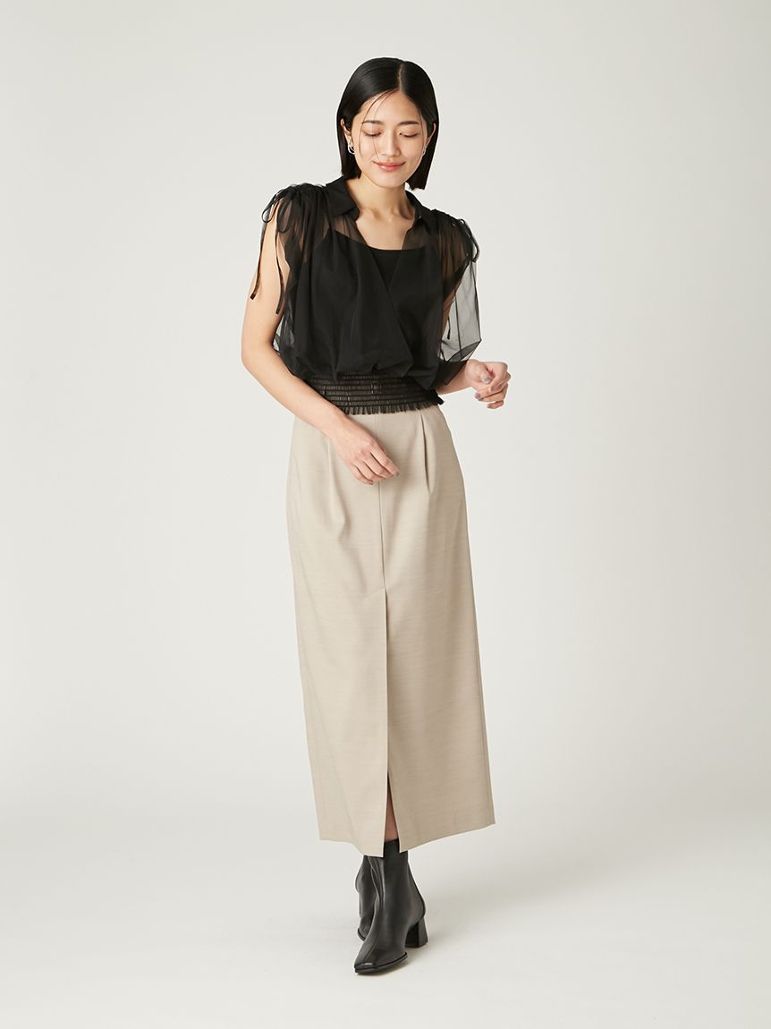 ダブル様【新品未使用タグ付】FRAY.I.Dスクエアネックドレープチュールトップ ダブル様【新品未使用タグ付】FRAY.I.Dスクエアネックドレープ