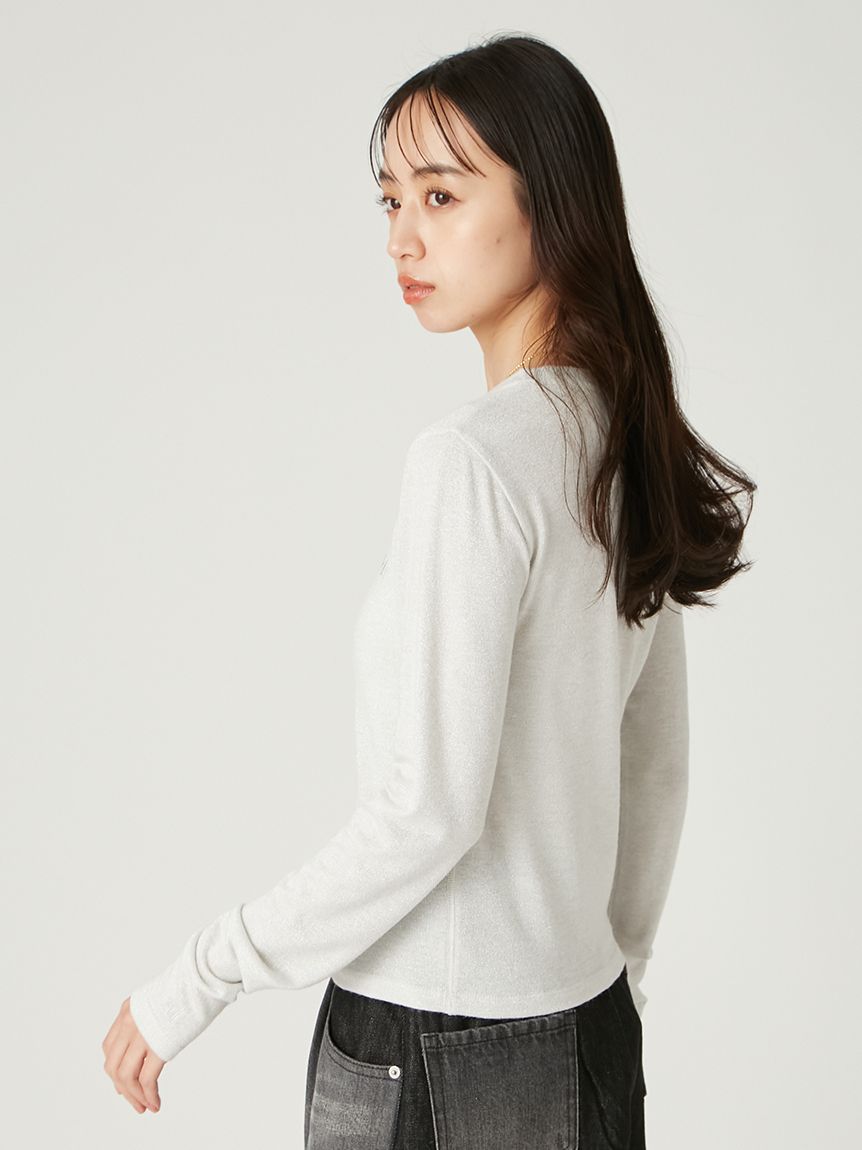 ラメフライス刺繍ロングTシャツ(Tシャツ)｜トップス｜FRAY I.D