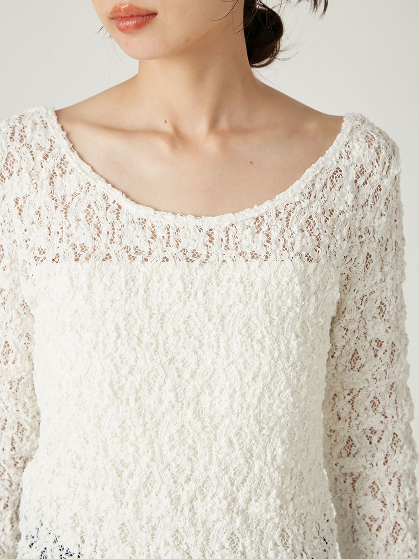 FRAY I.D - レースカットソー×インナー 再入荷！ストレッチレースハイネックトップス | FRAY I.D
