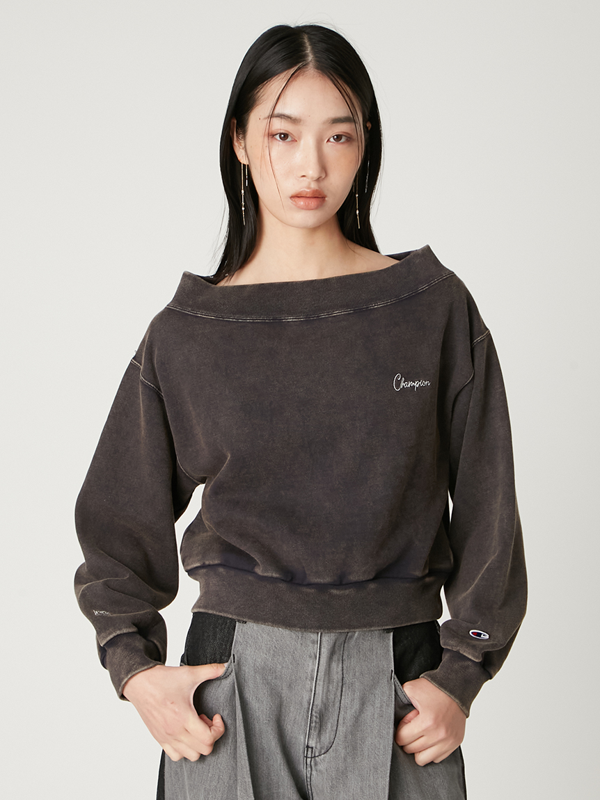 FRAY I.D｜Champion】オフショルスウェット(カットソー