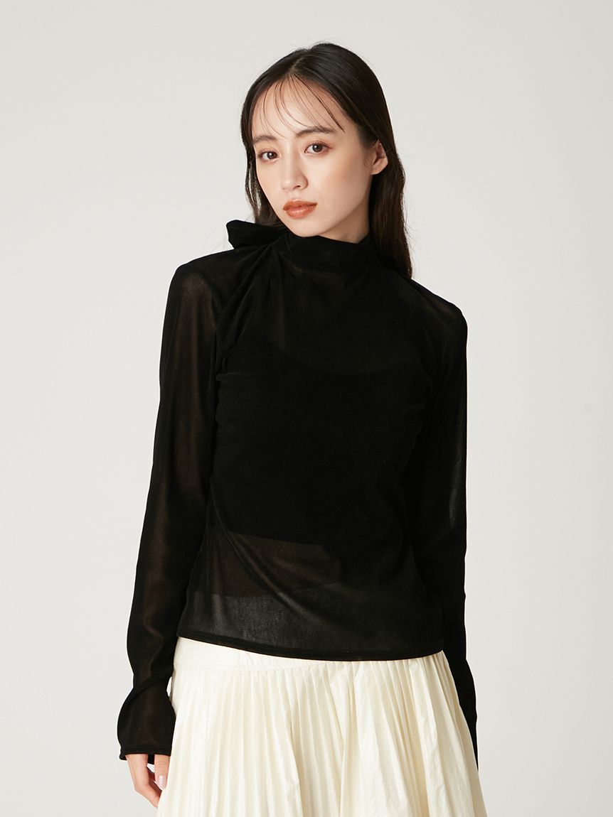 トップス N i シボジャカードタックギャザートップス【洗濯機洗い可】（カットソー