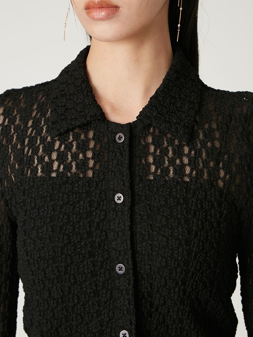 ストレッチレースアタッチドカラーシャツ(カットソー)｜トップス｜FRAY