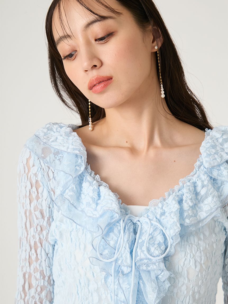 ラッフルデザインレーストップス(カットソー)｜トップス｜FRAY I.D