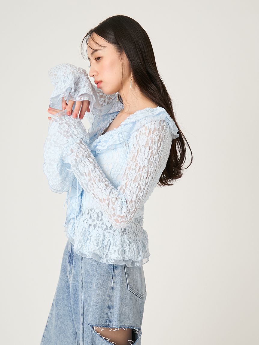 ラッフルデザインレーストップス(カットソー)｜トップス｜FRAY I.D