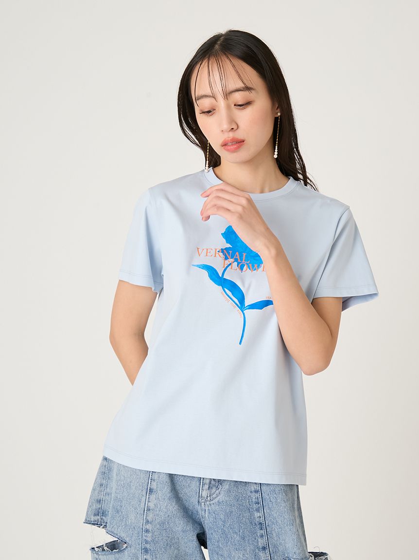 コンパクトフラワープリントTシャツ(Tシャツ)｜トップス｜FRAY I.D