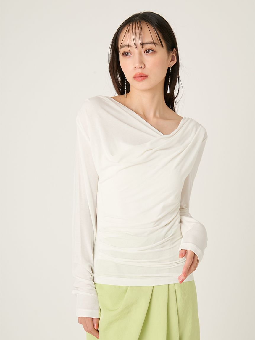 2wayデコルテタックドレープトップス(カットソー)｜トップス｜FRAY I.D