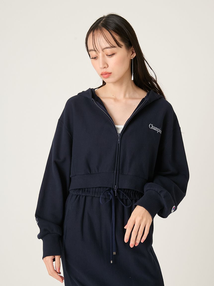 FRAY I.D×Champion ボリュームスリーブPO FRAY I.D｜Champion】リバースウィーブショートフーディ(カットソー