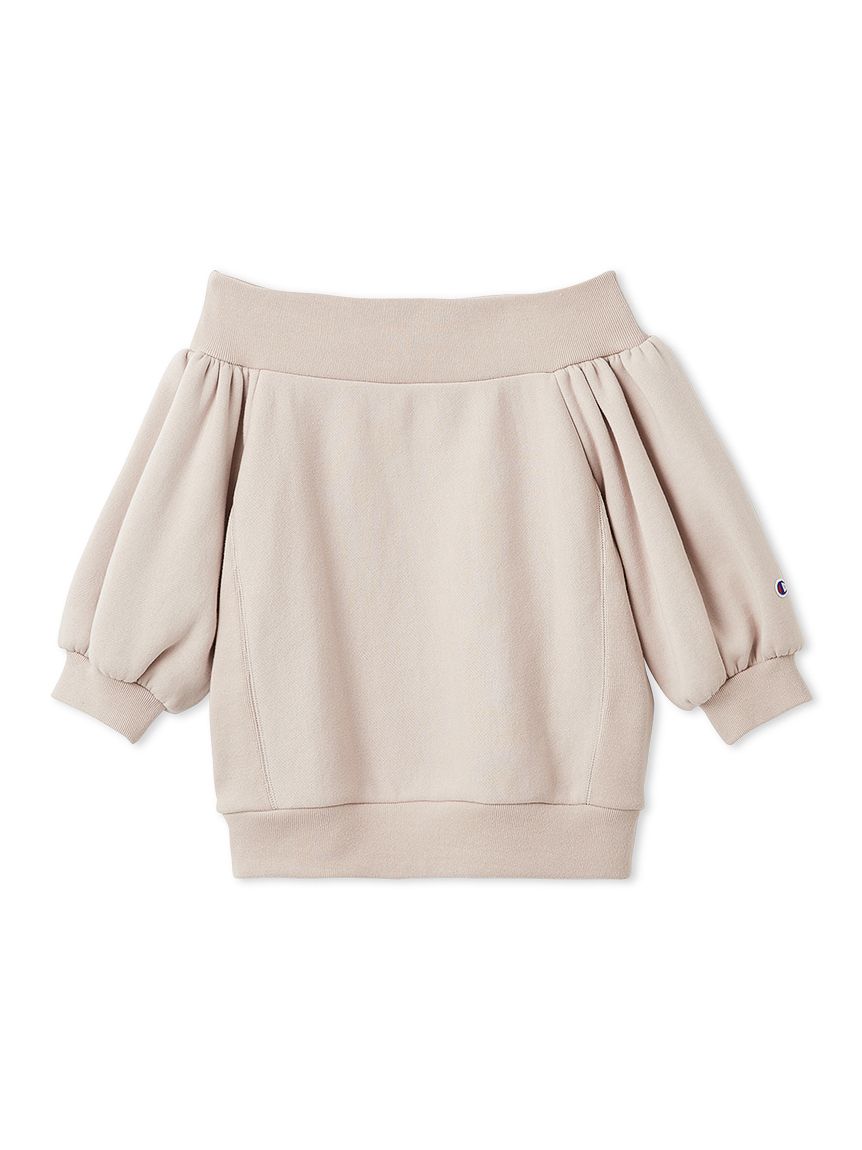 【FRAY I.D Champion】オフショルスウェット、スカートセット売り FRAY I.D｜Champion】パフスリーブオフショルスウェット(カットソー