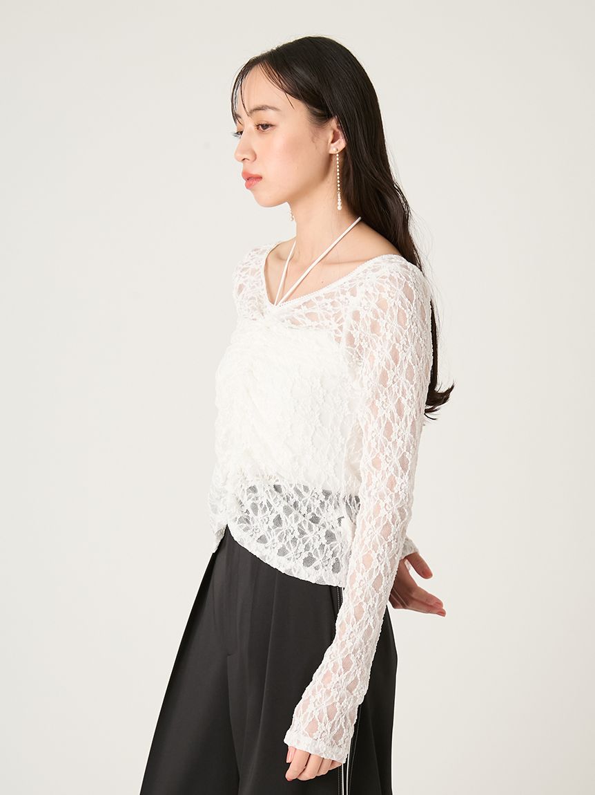 ドロストギャザーレーストップス(カットソー)｜トップス｜FRAY I.D