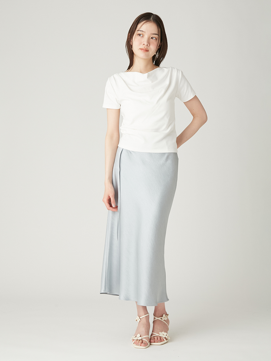 FRAY I.D シアードレープカットソー　WHT FRAY シアードレープカットソー　WHT I.D