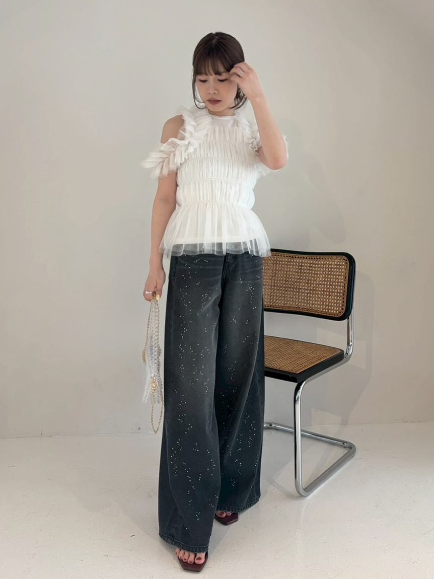 FRAY I.D チュールコンビ2wayトップス　ピンク チュールコンビ2wayカットトップス(カットソー)｜トップス｜FRAY I.D