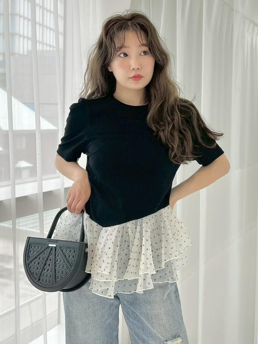 WEB限定カラー】シアーペプラムカットトップス／ウォッシャブル