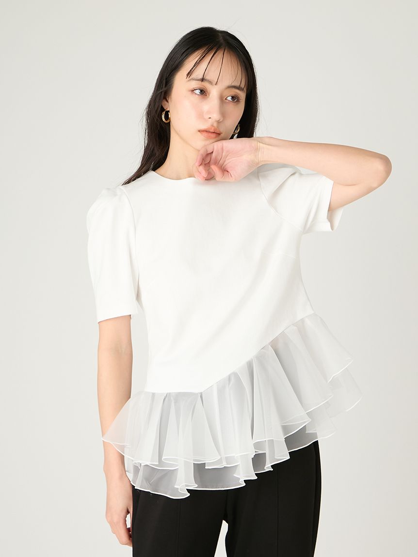 WEB限定カラー】シアーペプラムカットトップス／ウォッシャブル