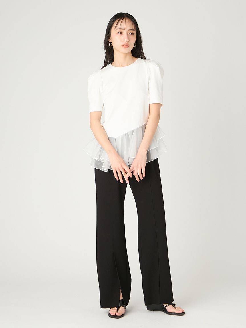 WEB限定カラー】シアーペプラムカットトップス／ウォッシャブル