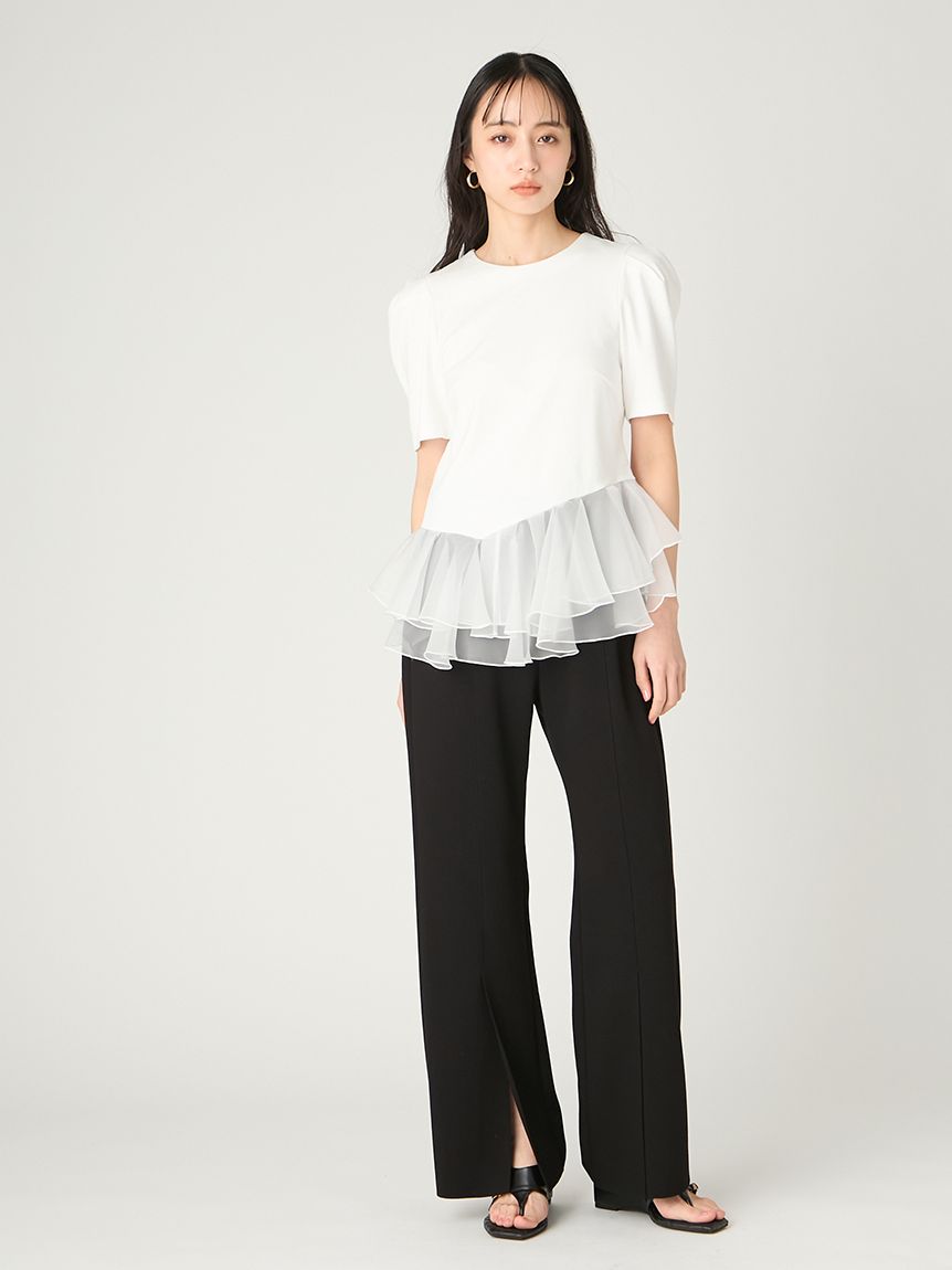 WEB限定カラー】シアーペプラムカットトップス／ウォッシャブル