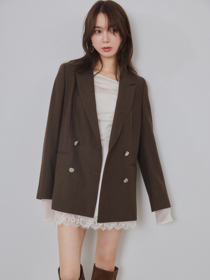 ウォッシャブル】2wayフロッキーチュールトップス(カットソー