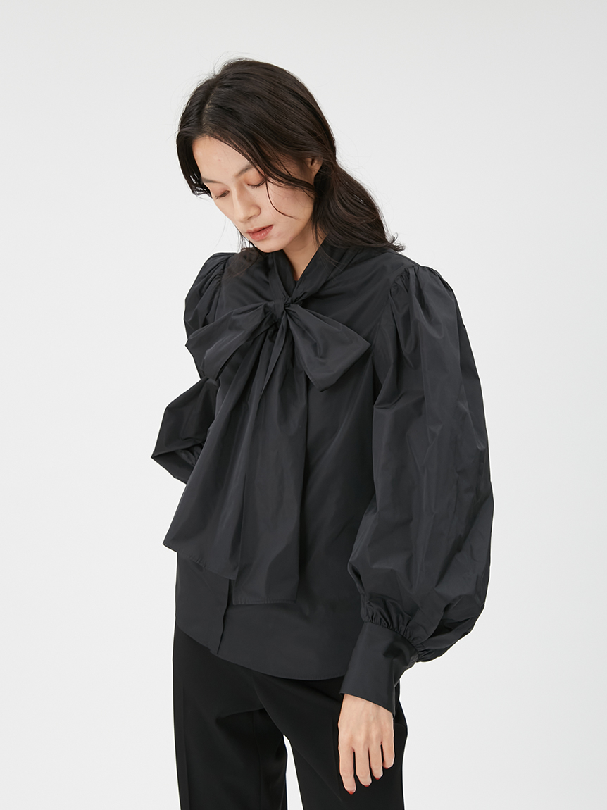 即完売】drape fin blouse ネイビー-