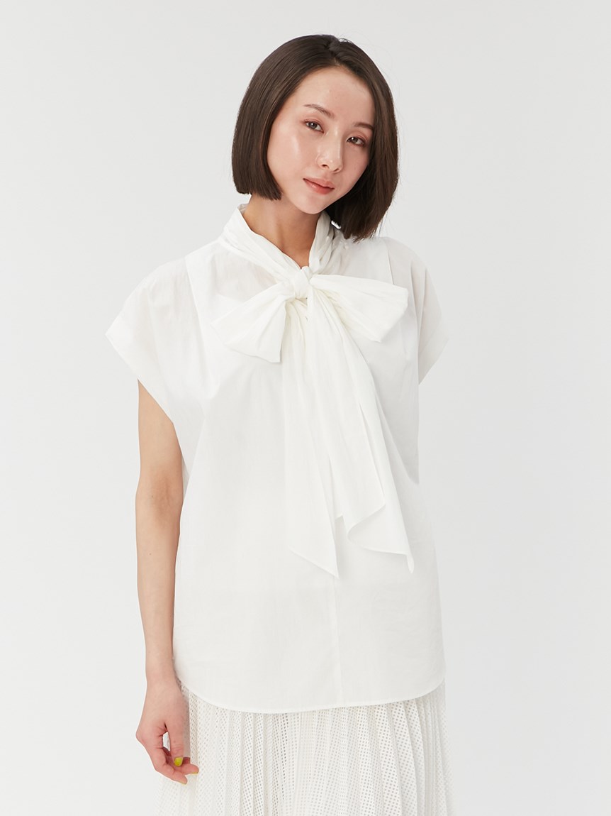 bow.a IRIS BLOUSE ノースリーブ　ホワイト