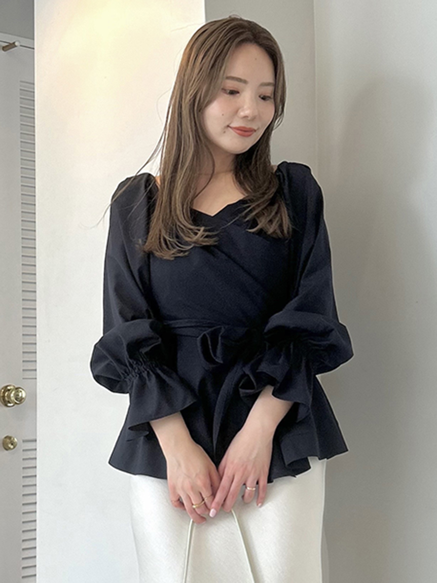 FRAY I.D SALE40%OFF バルーンオフショルジップブラウス