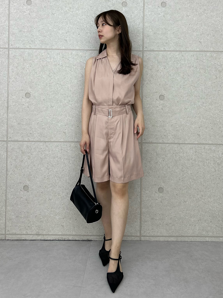 ウォッシャブルクールサテンノースリブラウス／ウォッシャブル・接触冷