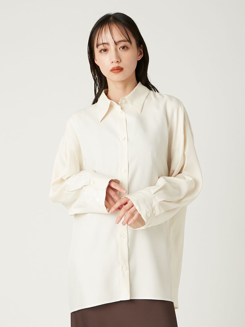 FRAY I.D◆長袖シャツ/1/コットン/BLK/無地/FWFB224088/ブラック トップス｜FRAY I.D（フレイ アイディー）の通販サイト【公式】