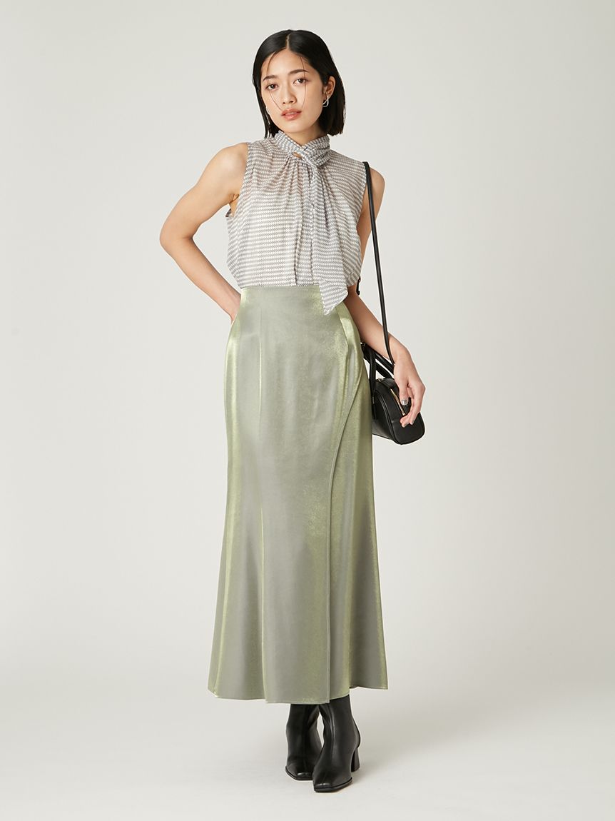 FRAY I.D - 新品❤︎フレイアイディー❤︎ MIXファブリックシアーボウタイブラウス FRAY I.D（フレイアイディー）の「MIXファブリックシアー