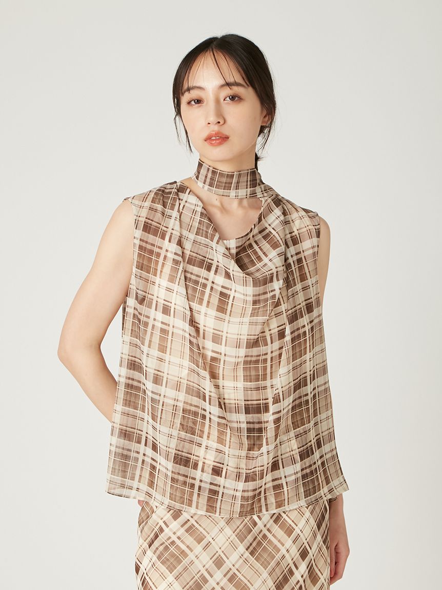 ドレープネックノースリーブブラウス(ブラウス)｜トップス｜FRAY I.D