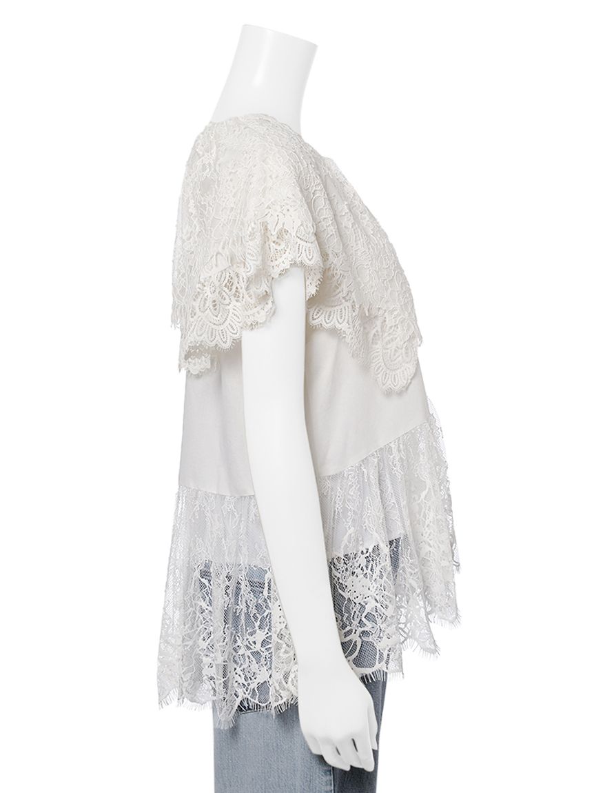 lawgy レースビッグカラー ブラウス ホワイト lace big collar blouse / レースビッグカラーブラウス（シャツ