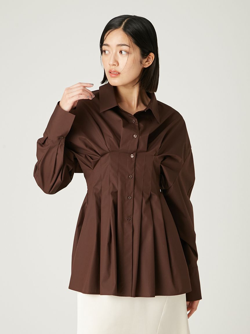 FRAY I.D タックパフスリーブ ブラックシャツ FRAY I.D タックパフスリーブ ブラックシャツ FRAY I.D（フレイ