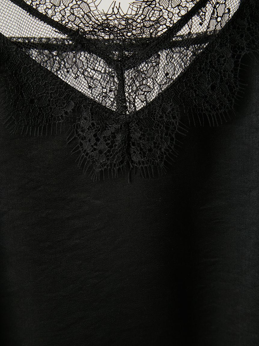 レーストリムサテンスリップキャミソール(ブラウス)｜トップス｜FRAY