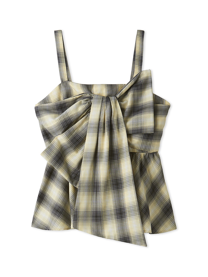 オンブレラメチェックリボンキャミ　0サイズ　IVR オンブレラメチェックリボンキャミ(ブラウス)｜トップス｜FRAY