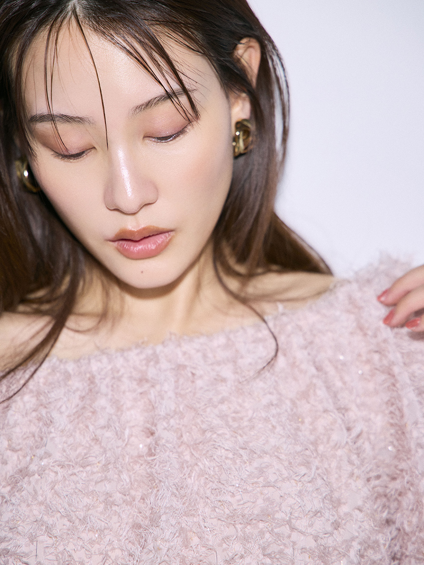ONLINE限定フリンジラメジャガード2wayオフショルブラウス/ウォッシャブル ONLINE限定】フリンジラメジャガード2wayオフショルブラウス