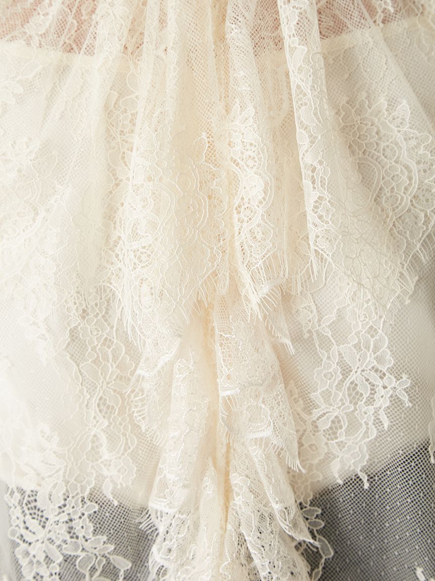 ラッフルカラーレイヤードレースブラウス(ブラウス)｜トップス｜FRAY