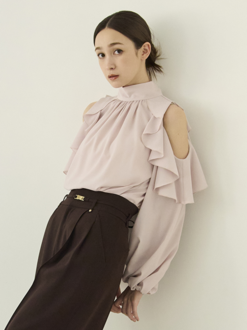 限定カラー】2wayショルダーフリルボウタイブラウス(ブラウス