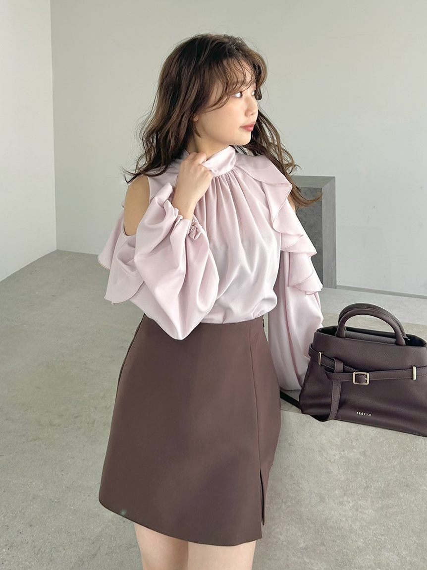 限定カラー】2wayショルダーフリルボウタイブラウス(ブラウス