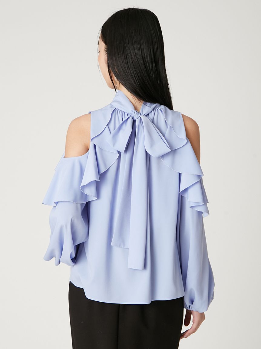 限定カラー】2wayショルダーフリルボウタイブラウス(ブラウス