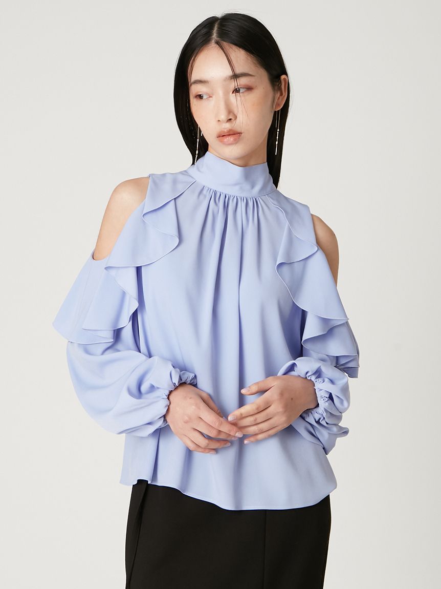 限定カラー】2wayショルダーフリルボウタイブラウス(ブラウス