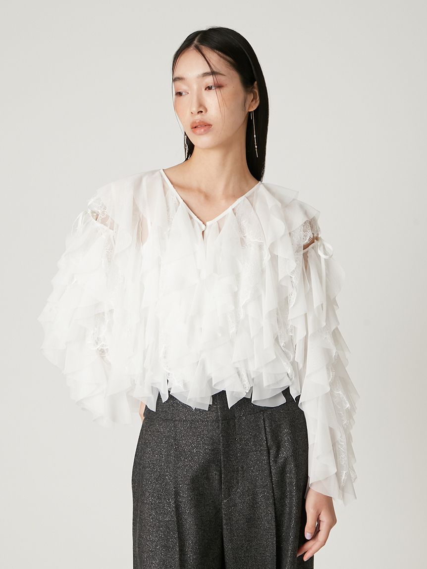 Multi wayチュールフリルブラウス(ブラウス)｜トップス｜FRAY I.D