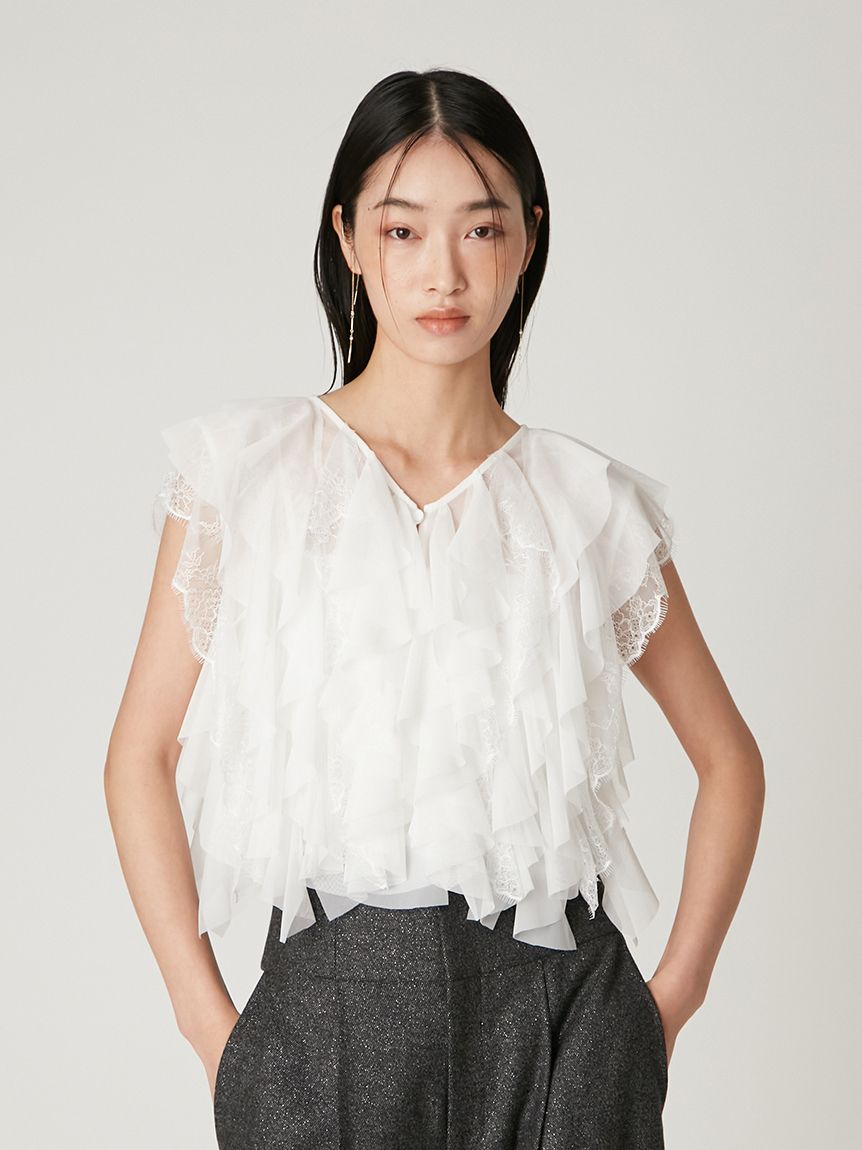 Multi wayチュールフリルブラウス(ブラウス)｜トップス｜FRAY I.D
