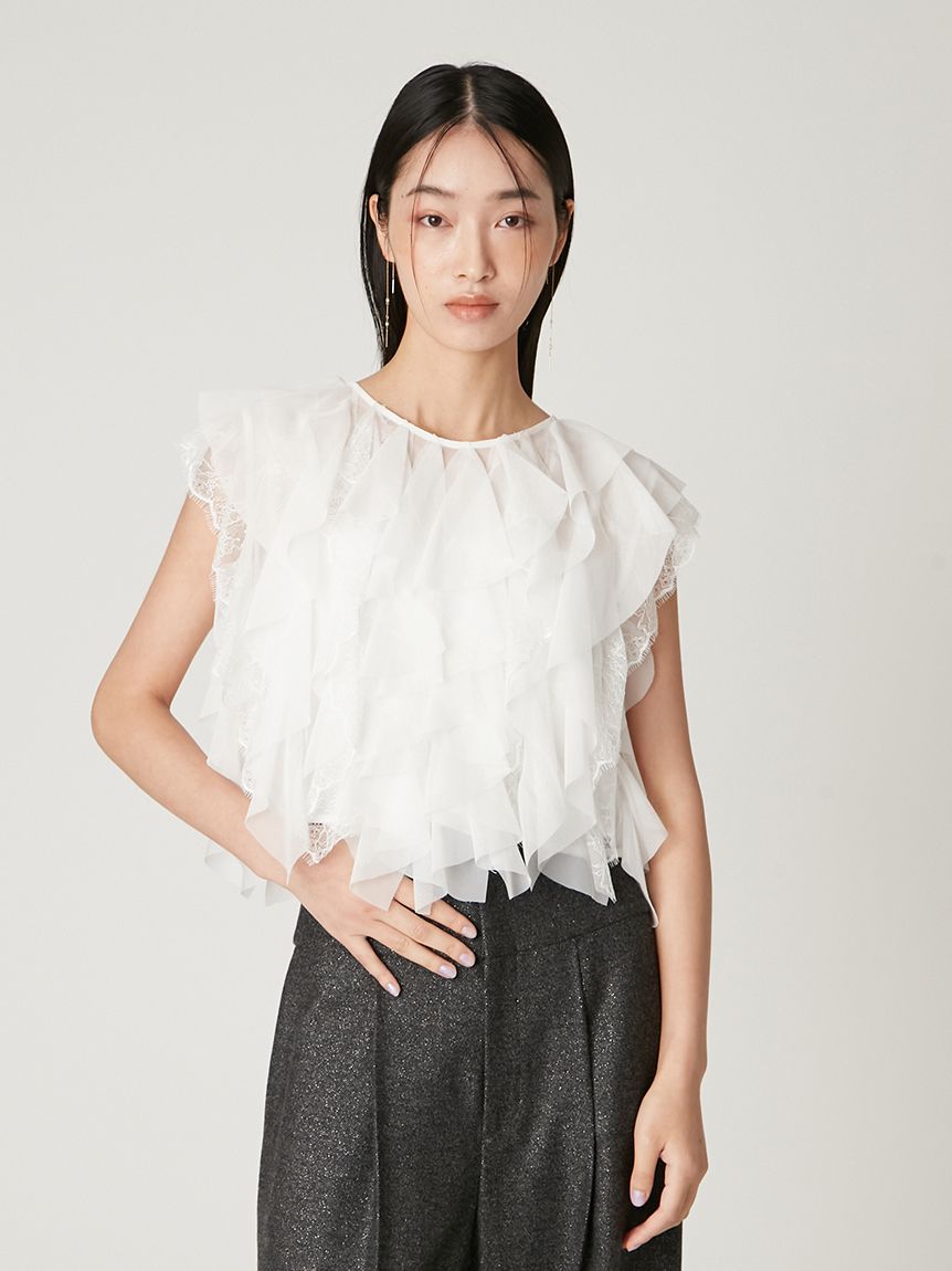 Multi wayチュールフリルブラウス(ブラウス)｜トップス｜FRAY I.D
