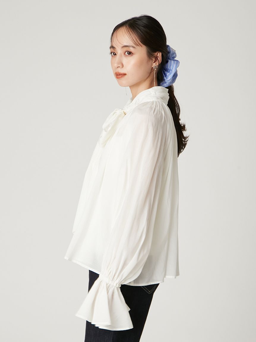 2wayシアーボウタイブラウス／ウォッシャブル(ブラウス)｜トップス