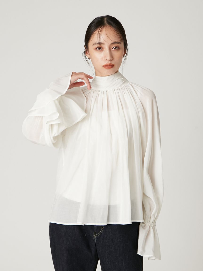 2wayシアーボウタイブラウス／ウォッシャブル(ブラウス)｜トップス
