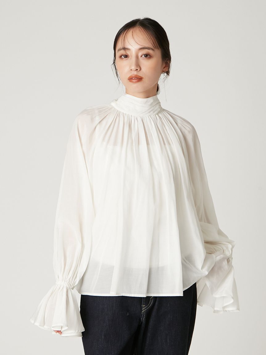 2wayシアーボウタイブラウス／ウォッシャブル(ブラウス)｜トップス
