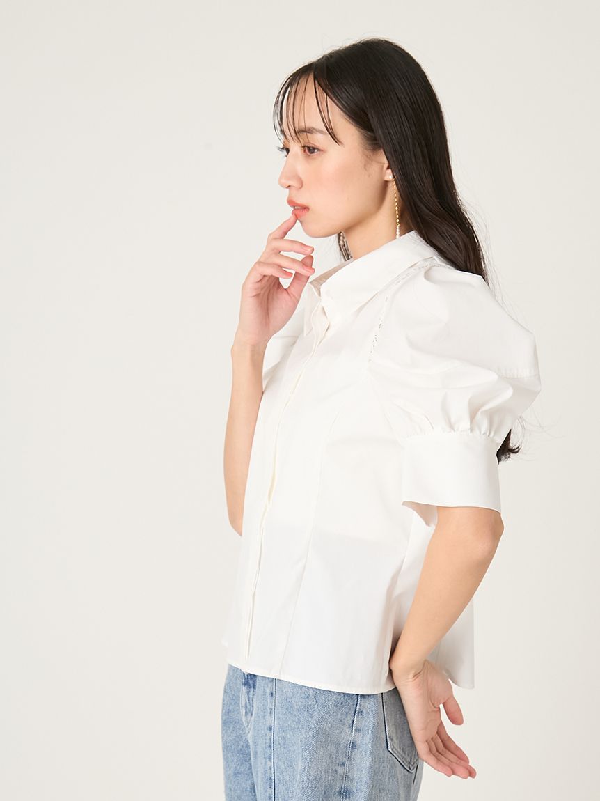 新品未使用 フレイアイディ 26SS タックバルーンスリーブブラウス 完売カラー タックバルーンスリーブブラウス(ブラウス)｜トップス｜FRAY I.D