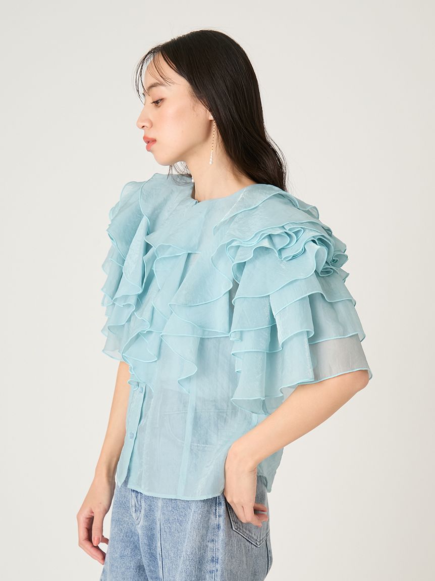 2wayフラワースリーブフリルBL(ブラウス)｜トップス｜FRAY I.D（フレイ